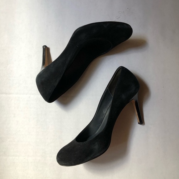 SALE Barney’s New York black suede round toe heels - Picture 1 of 5